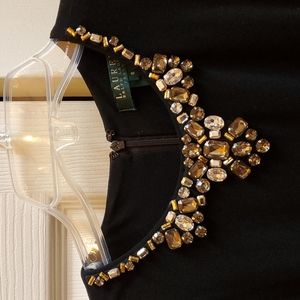 💥Ralph Lauren💥 Midi jeweled Embellished black sleeveless dress